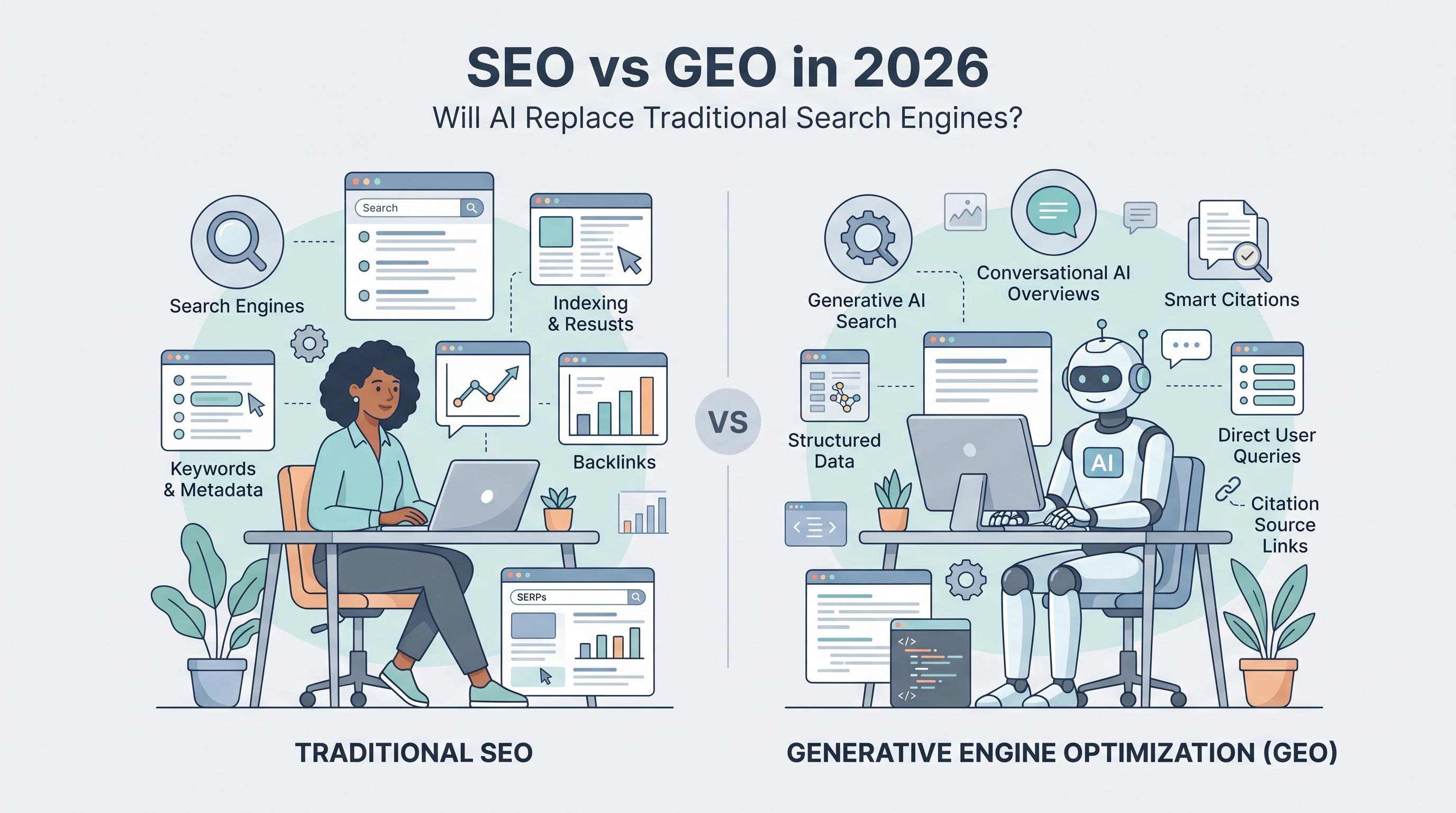 SEO vs GEO in 2026: Will AI Replace Traditional Search Engines?