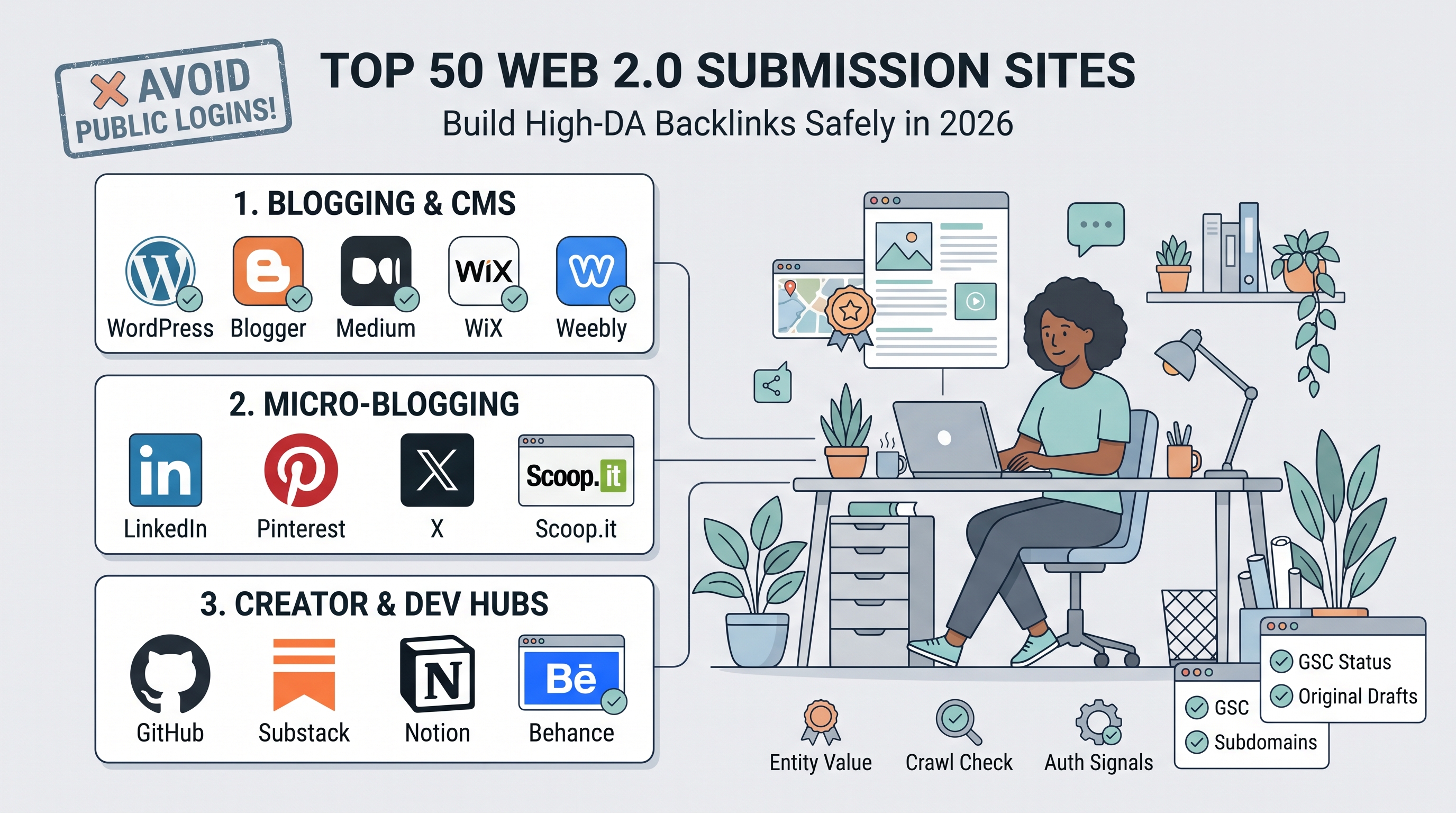 Top 50 Web 2.0 Submission Sites List in 2026 (And Why Public Logins Are a Trap)