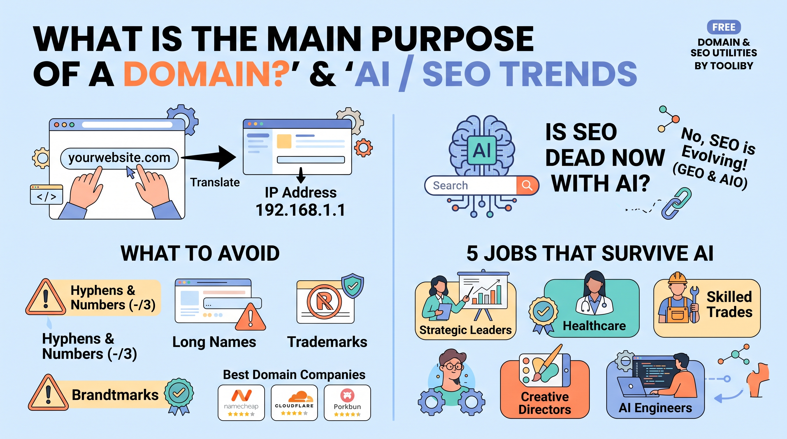 What is the Main Purpose of a Domain? (Naming Mistakes, Best Companies & AI SEO Trends)